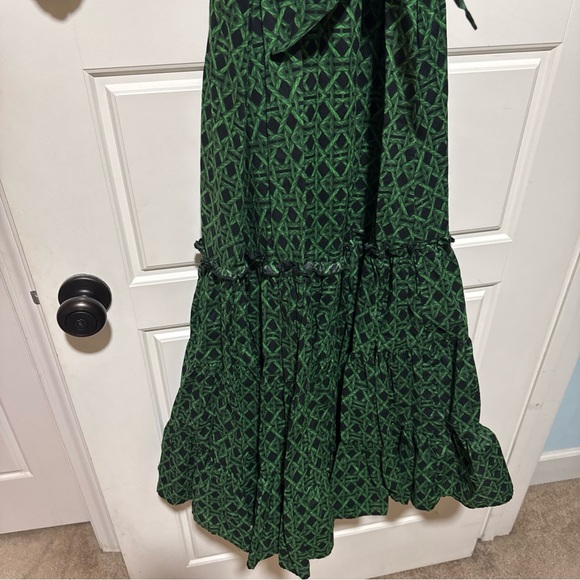 A lives A green dress Elegant Green Maxi Dress with Ruffle Accents - Picture 4 of 11